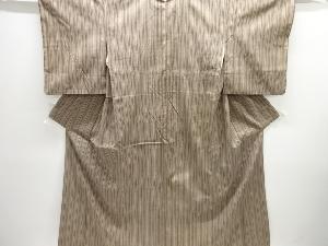 大正ロマン　縞模様織り出し本場結城紬着物(結)